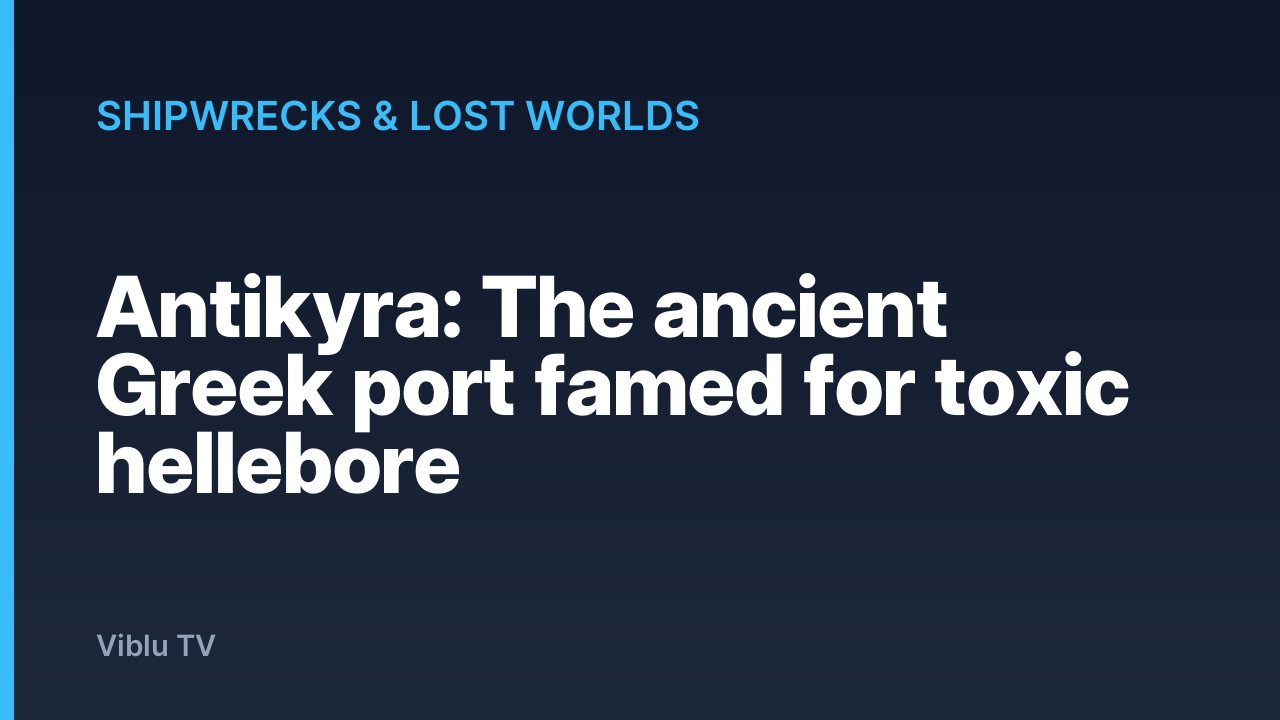 Shipwrecks & Lost Worlds - Antikyra: The ancient Greek port famed for toxic hellebore