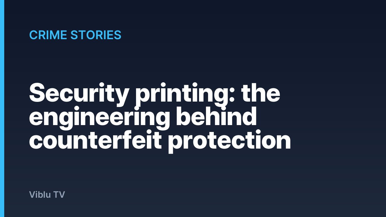 Crime Stories - Security printing: the engineering behind counterfeit protection