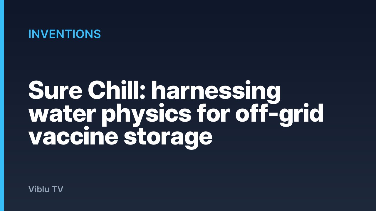 Inventions - Sure Chill: harnessing water physics for off-grid vaccine storage