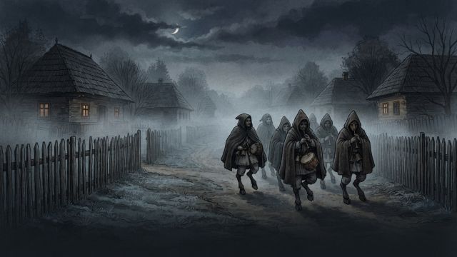 Myths & Legends - Sântoaderi: cloaked hoofed dancers of Romanian folklore
