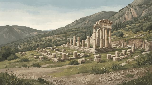 World Wonders - Temple of Athena Pronaia: ancient sacred grounds of Delphi