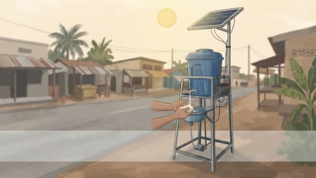 Inventions - SolaWash: solar-powered touchless sanitation in Ghana