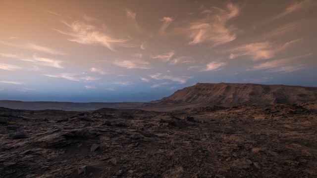 Space - Curiosity Rover Observes Autumn Twilight Clouds on Mars