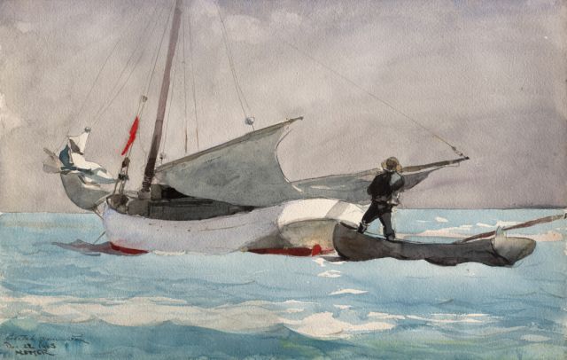 Art Minute - Stowing Sail by Winslow Homer