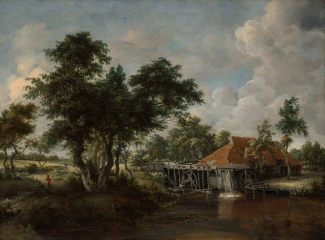 Art Minute - The Watermill with the Great Red Roof by Meindert Hobbema