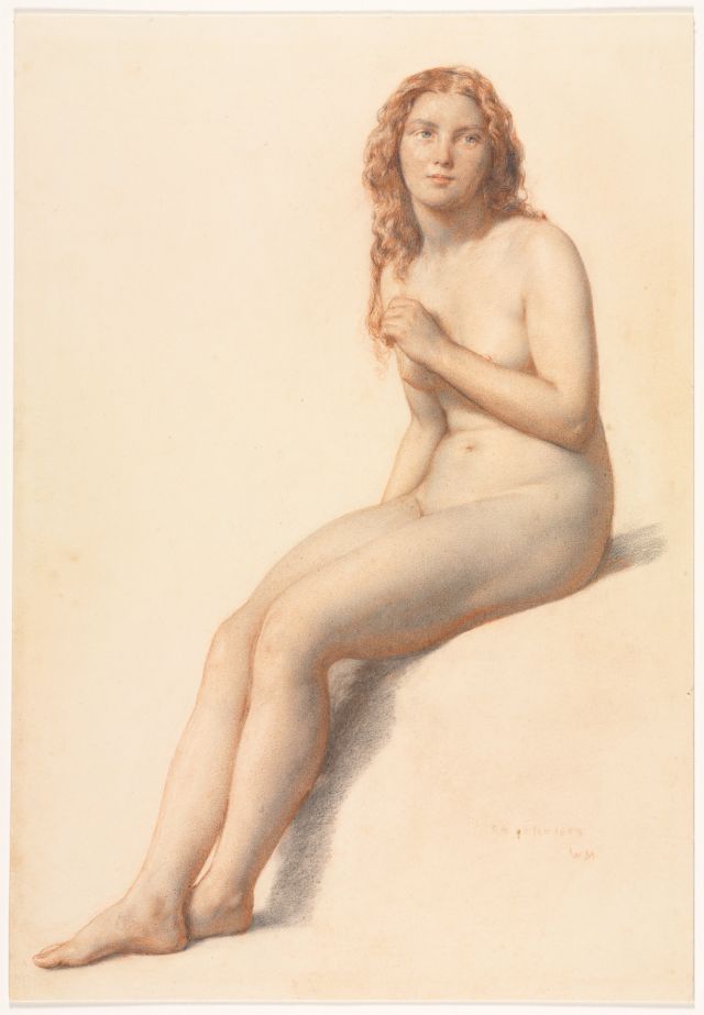 Art Minute - Female Nude Drawing by William Mulready