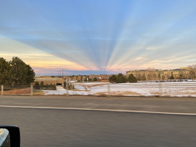 Science & Nature - Anticrepuscular rays: sunset beams converging opposite the Sun