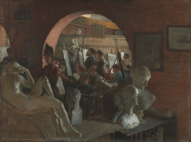 Art Minute - An Alcove in the Art Students' League, Charles Curran