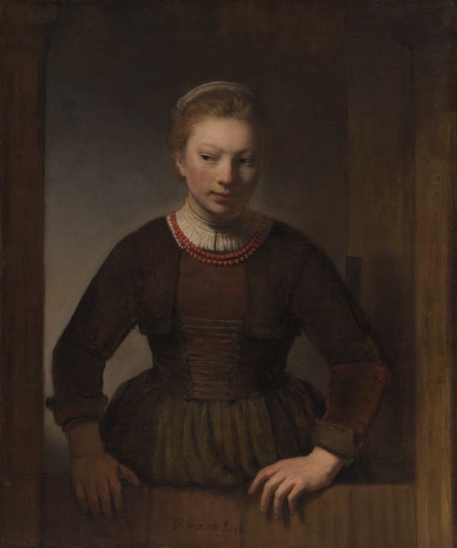 Art Minute - Young Woman at an Open Half-Door, Rembrandt Workshop