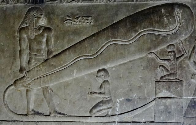Egyptology - Dendera light: sacred serpent reliefs of Hathor's temple