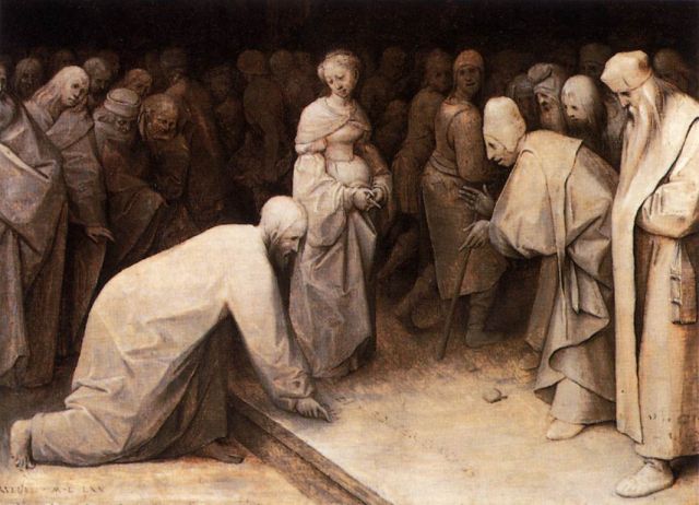 Crime Stories - Bruegel's monochrome panel: Christ and the adulteress