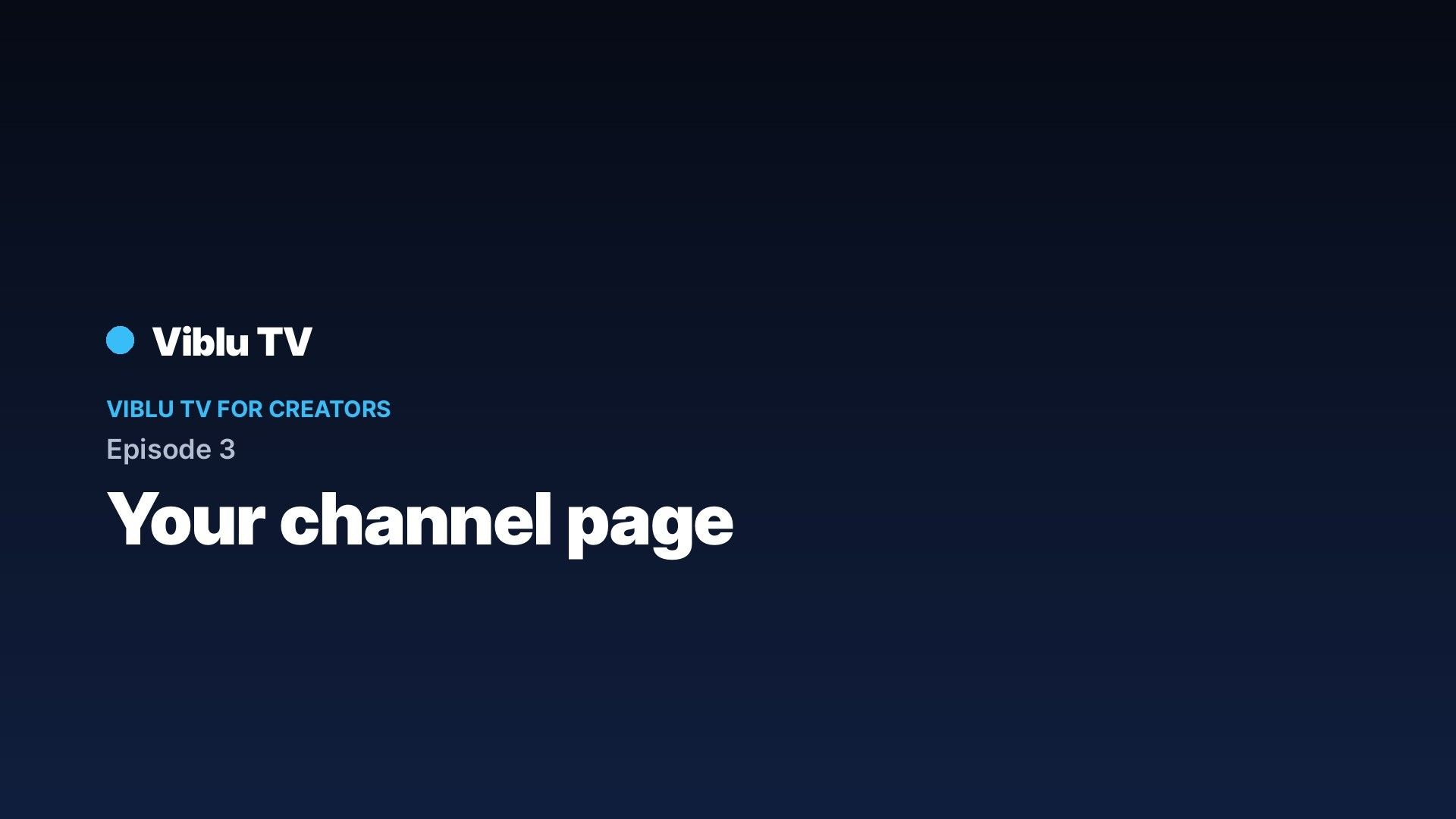 Your channel page